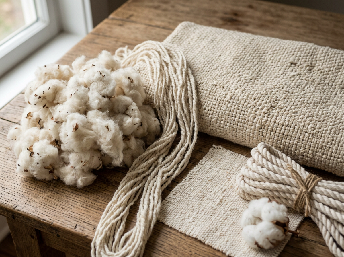 Natural organic cotton textures and craftsmanship
